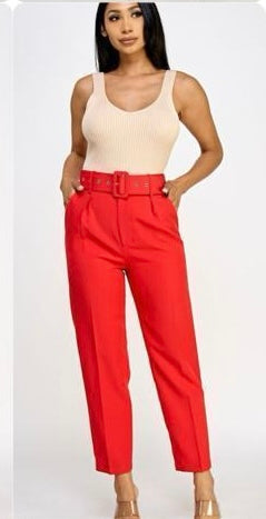 Roxy High Waist Belted Pants