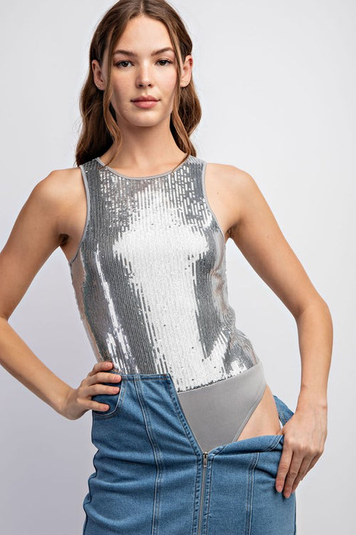 Sequin Top Bodysuit