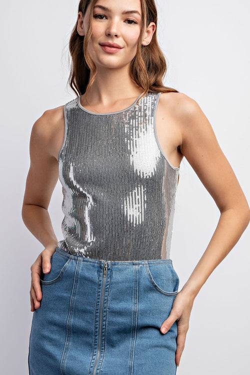 Sequin Top Bodysuit